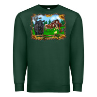Sports Green western barnyard black angus cattle longhorn rooster and chicks Premium Sweatshirt - RanaPortraitStore