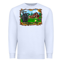 White western barnyard black angus cattle longhorn rooster and chicks Premium Sweatshirt - RanaPortraitStore