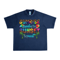 Navy sunrise sunburn sunset repeat Urban Heavy Tee - Artiststas