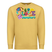 Antique Gold i love summer Premium Sweatshirt - texasbilliewilder
