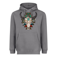 Storm western aztec bull skull with gemstone Heavyweight Hoodie - texasbilliewilder