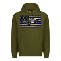 Army Green thin blue line police car sippy cup Premium Hoodie - Artiststas