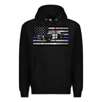 Black thin blue line police car sippy cup Premium Hoodie - Artiststas