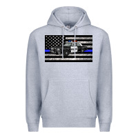 Heather Grey thin blue line police car sippy cup Premium Hoodie - Artiststas