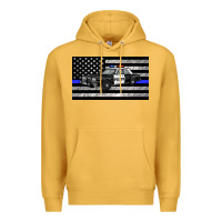 Mustard thin blue line police car sippy cup Premium Hoodie - Artiststas