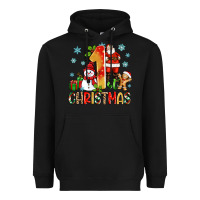 Black 1st christmas santa and snowman Heavyweight Hoodie - Zillion Design Studio