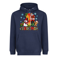 Navy 1st christmas santa and snowman Heavyweight Hoodie - Zillion Design Studio