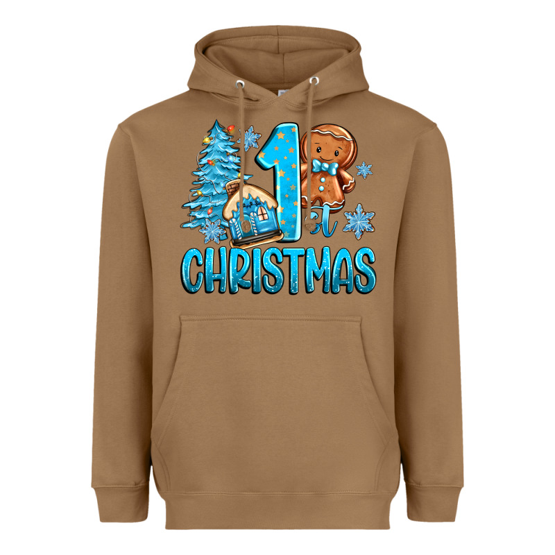 1st Christmas Gingerbread Boy Heavyweight Hoodie by Zillion Design Studio | Teevron