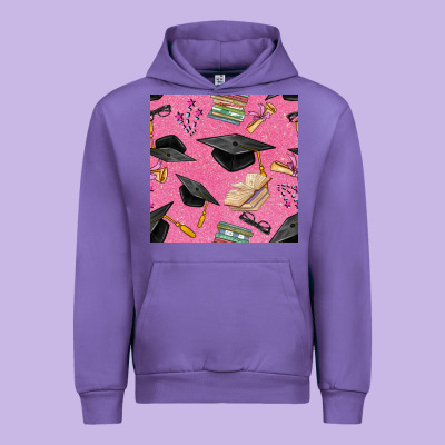 Pink Glitter Graduation Seamless Pattern Urban Hoodie Designed By Bundleandbundleshop