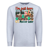 Heather Grey i'm just here for the snacks #soccer sister Premium Sweatshirt - Zillion Design Studio