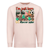 Pale Pink i'm just here for the snacks #soccer sister Premium Sweatshirt - Zillion Design Studio