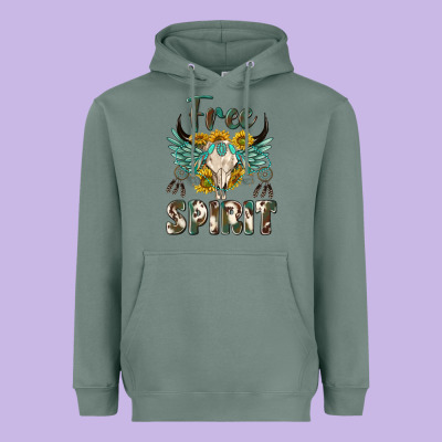 Western Boho Free Spirit Heavyweight Hoodie Designed By Texasbilliewilder
