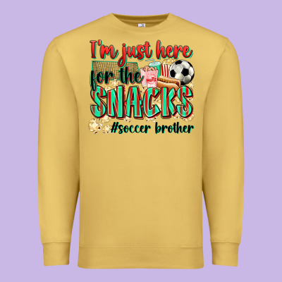I'm Just Here For The Snacks #soccer  Brother Premium Sweatshirt Designed By Zillion Design Studio
