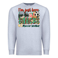 Heather Grey i'm just here for the snacks #soccer  brother Premium Sweatshirt - Zillion Design Studio