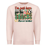 Pale Pink i'm just here for the snacks #soccer  brother Premium Sweatshirt - Zillion Design Studio