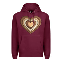 Burgundy melanin heart Premium Hoodie - AdoDesignShop
