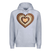 Heather Grey melanin heart Premium Hoodie - AdoDesignShop
