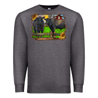 Charcoal Heather black angus cattle and bull in barnyard Premium Sweatshirt - RanaPortraitStore