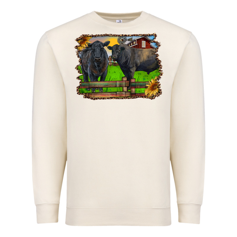 Black Angus Cattle And Bull In Barnyard Premium Sweatshirt by RanaPortraitStore | Teevron