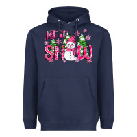 Navy pink christmas let it snow Heavyweight Hoodie - Zillion Design Studio