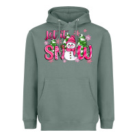 Sage pink christmas let it snow Heavyweight Hoodie - Zillion Design Studio