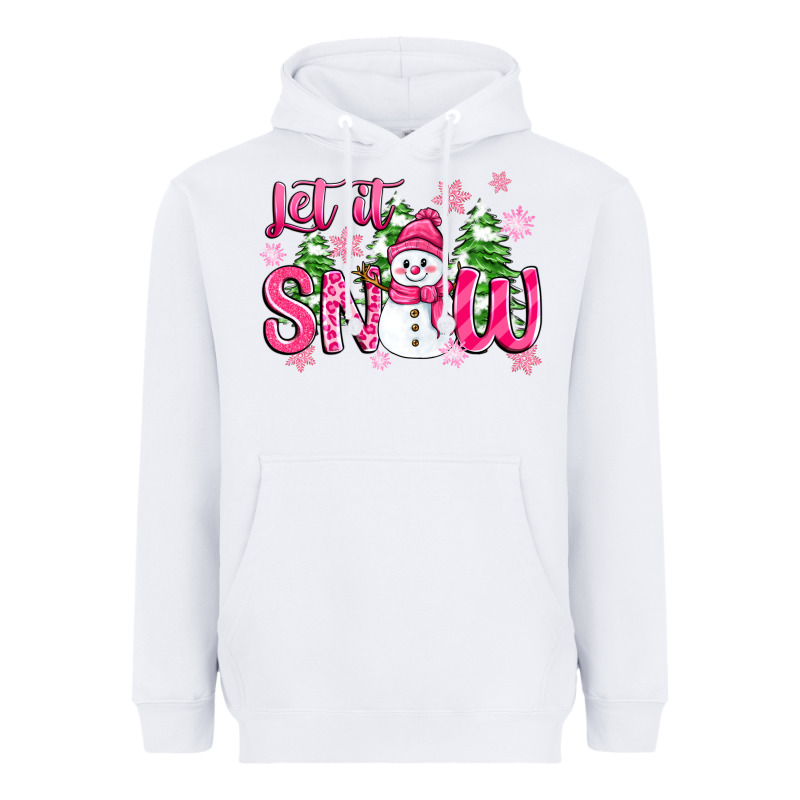 Pink Christmas Let It Snow Heavyweight Hoodie by Zillion Design Studio | Teevron