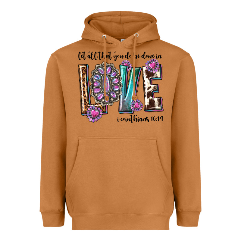 Western Let All That You Do Be Done In Love With G Heavyweight Hoodie by texasbilliewilder | Teevron