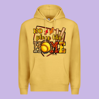 No Place Like Home Softball Premium Hoodie Designed By Jasminsmagicworld
