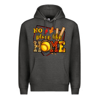 Charcoal Heather no place like home softball Premium Hoodie - Jasminsmagicworld