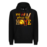Black no place like home softball Premium Hoodie - Jasminsmagicworld