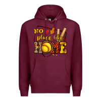 Burgundy no place like home softball Premium Hoodie - Jasminsmagicworld