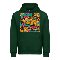 Foreset Green school bus and leopar seamless pattern Urban Hoodie - BundleAndBundleShop