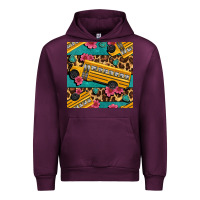 Mauve Wine school bus and leopar seamless pattern Urban Hoodie - BundleAndBundleShop