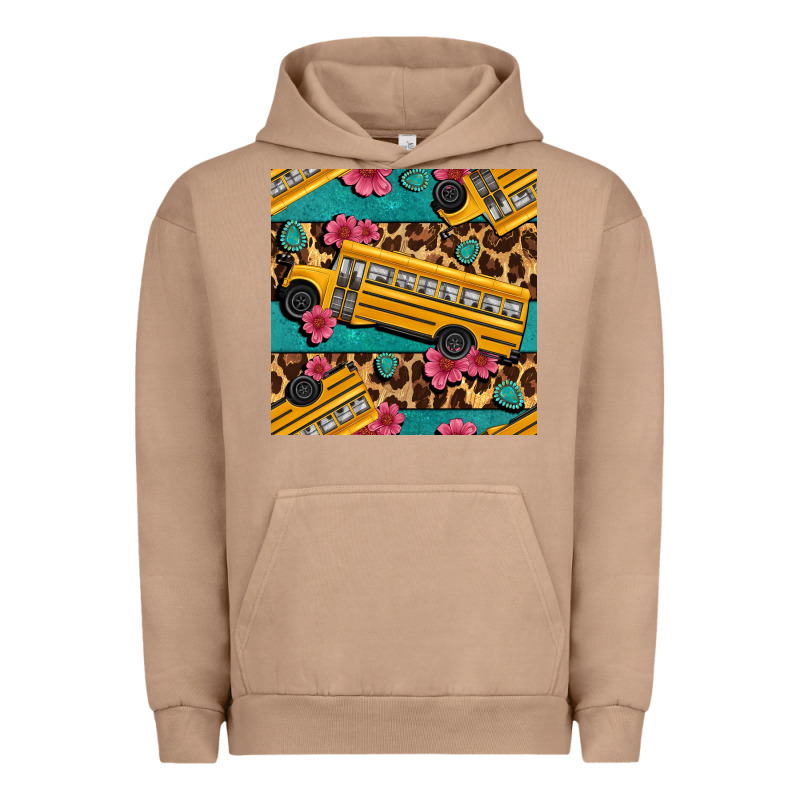 School Bus And Leopar Seamless Pattern Urban Hoodie by BundleAndBundleShop | Teevron