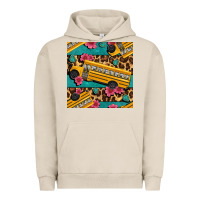 Pigment French Oak school bus and leopar seamless pattern Urban Hoodie - BundleAndBundleShop