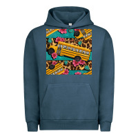 Pigment Midnight Navy school bus and leopar seamless pattern Urban Hoodie - BundleAndBundleShop