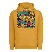 Pigment Peanut Butter school bus and leopar seamless pattern Urban Hoodie - BundleAndBundleShop