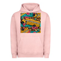 Pigment Salmon school bus and leopar seamless pattern Urban Hoodie - BundleAndBundleShop