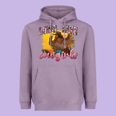 Western Long Live Cowgirls Heavyweight Hoodie Designed By Texasbilliewilder