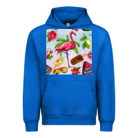 Cobalt sweet summer flamingo seamless pattern Urban Hoodie - BundleAndBundleShop