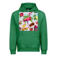 Emerald sweet summer flamingo seamless pattern Urban Hoodie - BundleAndBundleShop