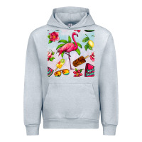 Heather Grey sweet summer flamingo seamless pattern Urban Hoodie - BundleAndBundleShop
