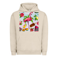 Pigment French Oak sweet summer flamingo seamless pattern Urban Hoodie - BundleAndBundleShop
