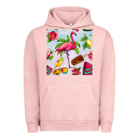 Pigment Salmon sweet summer flamingo seamless pattern Urban Hoodie - BundleAndBundleShop