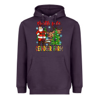 Plum north pole reindeer farm Heavyweight Hoodie - Zillion Design Studio