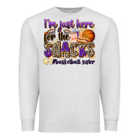 Oatmeal Heather i'm just here for the snacks #basketball sister Premium Sweatshirt - Zillion Design Studio