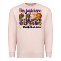 Pale Pink i'm just here for the snacks #basketball sister Premium Sweatshirt - Zillion Design Studio