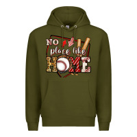 Army Green no place like home baseball Premium Hoodie - Jasminsmagicworld