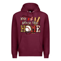 Burgundy no place like home baseball Premium Hoodie - Jasminsmagicworld