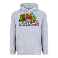 Heather Grey yeehaws and hellnaws Heavyweight Hoodie - texasbilliewilder